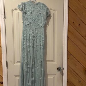 Mac Duggal Light Blue Embroidered Dress